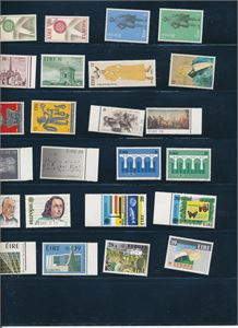 IRLAND xx/x diverse merker på dobbel plansje. Portomerkene er x. 2d med rundt hjørne ikke medregnet (ca € 170)