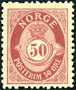 72. 50 øre grovtagget Knudsen, med taggingsvariant 2.(16.000,-)