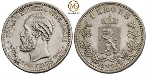 1 krone 1893 Oscar II. Kv.0/01