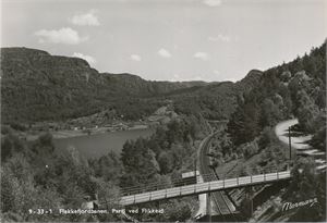 Postkort jernbane FLEKKEFJORDBANEN ved Flikkeid (VA) A6 s/h (Normann 9-33-1) ubrukt