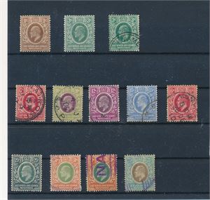 EAST AFRICA & UGANDA o/x ex 34-42, 1907-08. Flere fiskalt stemplet (€ oppgitt £ 183, antagelig for alle)