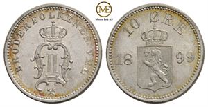 10 øre 1899 Oscar II. Kv.0