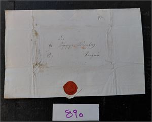 PREFRIM Brev kongelig tjeneste 1781 til Kragerøe. Helt segl