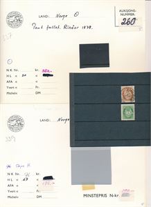 Nk 20 o. 6sk sidevendt fullstemplet "RIISØER 23-1-1878". 2 korte tagger venstre side. Medfølger Nk 76 hengslet. Tidligere utrop 275 kroner