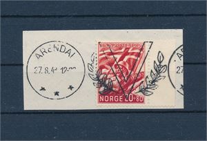 Nk 259 Legionen på klipp stemplet med eikeløv "ARENDAL 27-8-41" . Ikke vanlig i det hele tatt