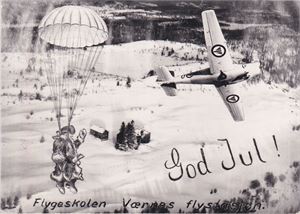 Flygeskolen Værnes flystasjon "God Jul"  St. Skien 1961