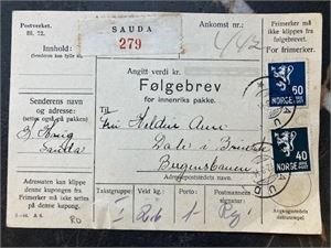 ROGALAND  Følgebrev stmpl Sauda
