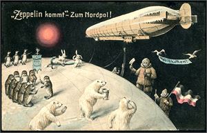 Three decorative German Postcards, with "pictures" from the North Pole. Used 1909/10. K-1