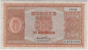 10 kroner 1948 I.0541938. 66 EPQ. Kv.0