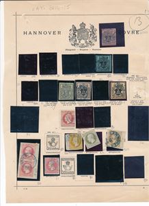 HANNOVER Få merker på eldgammelt albumark. Noen merker på klipp