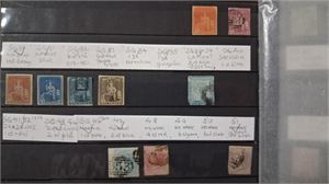 MAURITIUS samling klassiskt-modernt i insticksbok. Märkena katalogiserade efter Stanley Gibbons, inklusive