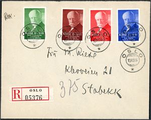 193/96. Nansen I i komplett serie på rekommandert konvolutt, stemplet "Oslo 13.12.35".