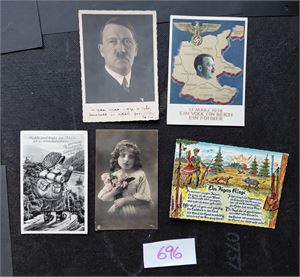 REICH-POSTKORT 5 kort inkl 2 med Hitler