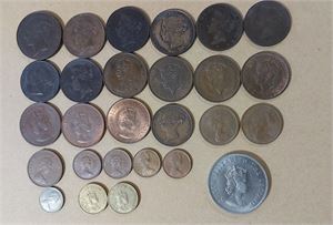 NEW JERSEY litet parti inklusive bland annat några kopparmynt Victoria.