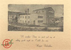 Fredrikstad - Julehilsen fra Unger Fabrikker  UB storf.