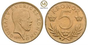 5 kronor 1920 Gustav V. Kv.0/01