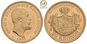 20 kronor 1900 Oscar II. Kv.0/01