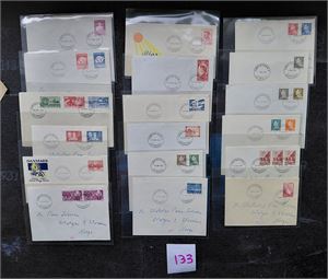 DANMARK - FDC Bunke 60-tallet, alle sendt til Norge