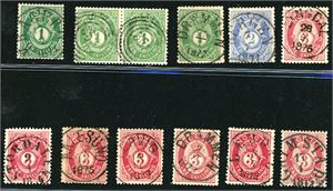 16-21. Skilling Posthorn. Hhv.: 4, 1, 12, 1, 3 og 1 stk.