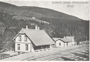 Jernbane Gudaaen Station, Merakerbanen , UB Udelt bakside