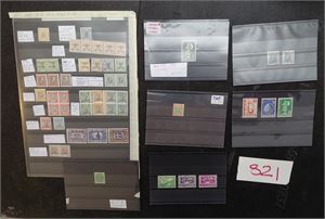 ISLAND Diverse merker på plansje med oppgitt verdi AFA 9150 + noen andre på små plansjer