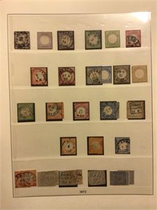 Tyskland Tyske Rike 1872 - 1935 stemplet på albumark.  Godt satt med meget pene stempler.   Ipostblokka 1930 **, men er noen brune merker på gummien)