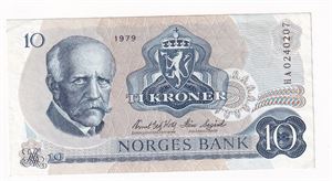 10 kroner 1979 HA - erstatning
