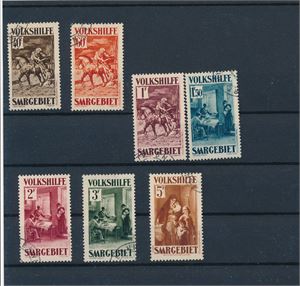 SAARGEBIET o Mi 151-57, 1931 Volkshilfe, små hjørnestempler uten synlige dato (€ 800)