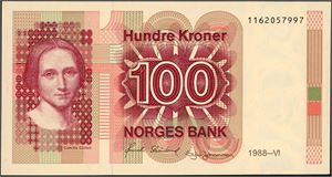 100 kroner 1988, nr 1162057997. 0