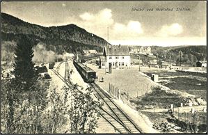 Utsikt ved Hvalstad Station. Brukt i 1921. K-2