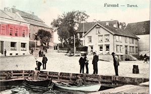 Postkort. Farsund -Torvet