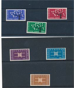 CYPRUS xx Mi 215.17 og 225-27, begge CEPT-seriene utgitt i 1963 (€ 80)