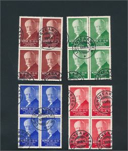 Nk 193-96 o. Nansen I i 4.blokker stemplet "LONGYEARBYEN"