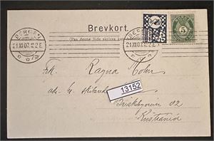 JULEMERKE NKS 001 på postkort stemplet "BERGEN 21-XII-07"