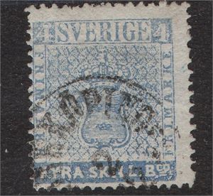 F2 j1 4 skill skifferblå, stpl. Norrköping 2.12.57, intyg HOW "vackert och fräscht exemplar av en svår nyans", 2,2,2