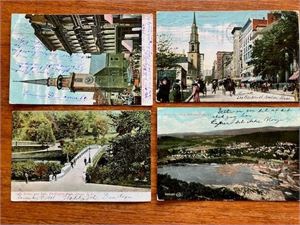 4 gamle postkort fra USA tidlig 1900-tall