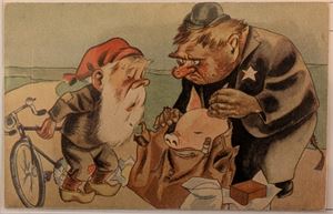 IMSLAND, Henry, nissekort, brukt 1945. Utgiver Lærdal. Sjelden.