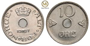 10 øre 1927 Haakon VII. Kv.0