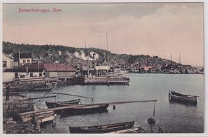Dampskibsbryggen, Risør (kolorert) - N. K. Nr 1078 - ubrukt