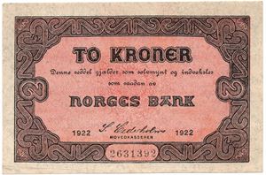 2 kroner 1922 No.2631392. Kv.0/01