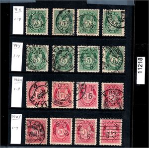 PERFINS C B & K 16 merker Nk 76-77 oppsatt etter typer