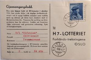 NK 348, H7-kort stemplet "Skitenelv" i 1946 (6pkt).
