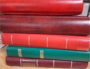 Fem tomma visiralbum med cirka 40 blad vardera, 1-8:or. Begagnade men i gott skick