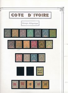 COTE D'IVORIE x/o svær samling 1892-1944 på Yvert ark. Tett besatt. Priset av Kaarvang for noen år siden (€ 1700)