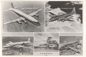 Fly Fornebu S/H storf.  Stemplet København 1954  5-delt motiv