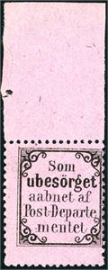 R 1 Y. "Som ubesørget" med arkrand opp.