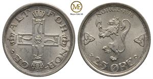 25 øre 1918 Haakon VII. Kv.0