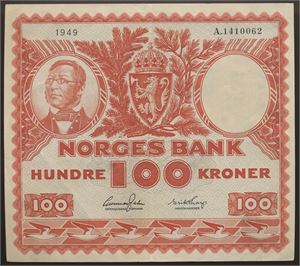 100 Kroner 1949 A Kv 1+/01*