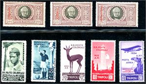 A collection of Italien Cyrenaica, Eritra and Tripolis in an album. Mostly monted.