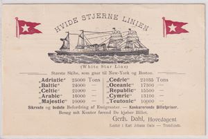 Skip Hvide Stjernen Linien, brukt 1907